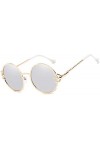 NIUASH Lunettes de Soleil polarisées Lunettes de Soleil Femmes Rondes Femmes Lunettes de Soleil pour Femmes Oculos Star Style