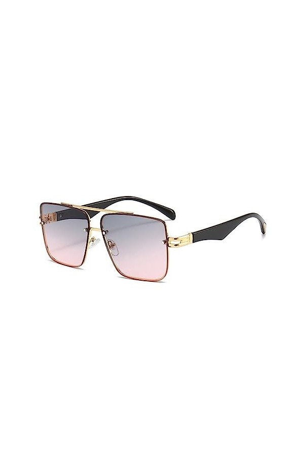 HPIRME Lunettes de soleil surdimensionnées Lunettes de soleil femme pour homme Lunettes vintage carrées, G05, taille unique