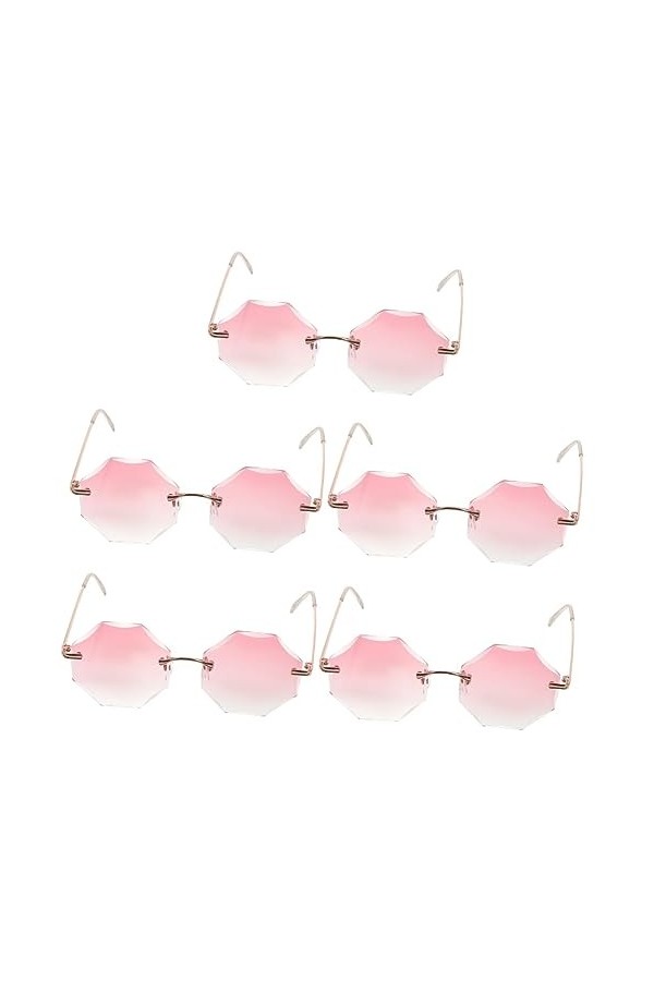 GALPADA 5 Pièces Lunettes De Soleil Sans Monture Lunettes De Soleil Tendance Pour Femmes Lunettes De Soleil Arc-en-ciel Lunet