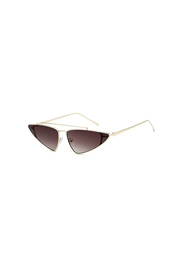HPIRME Vintage Triangle femmes lunettes de soleil hommes lunettes de soleil oeil de chat métal rétro lunettes, 4, taille uniq
