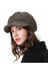 Superora Béret Bonnet Retro Plaid Automne Hiver pour Femme