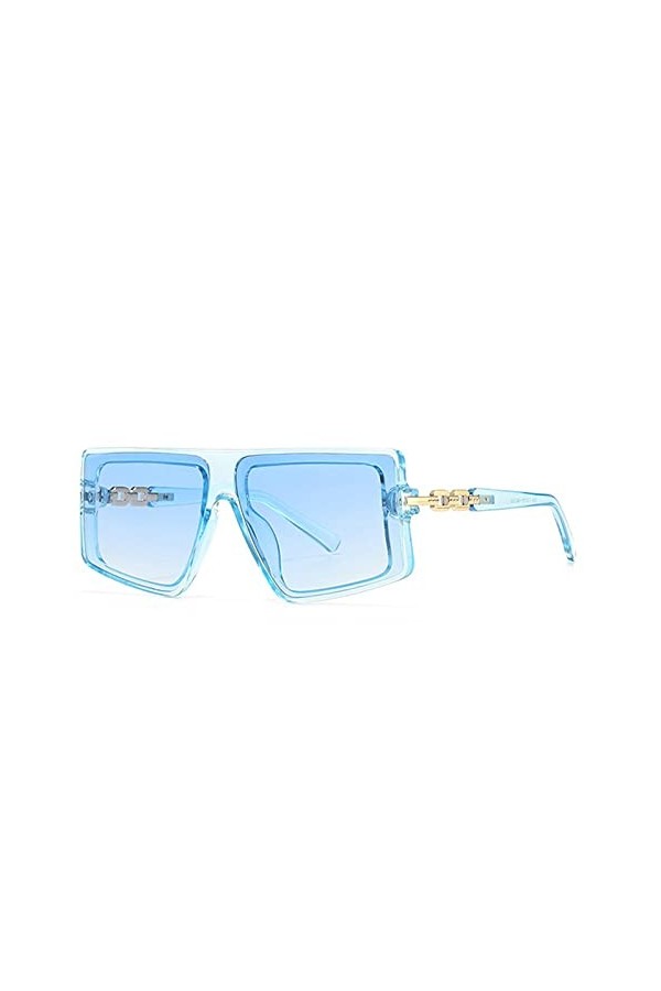 HPIRME Lunettes de soleil carrées femmes rétro nuances colorées UV400 hommes jaune violet lunettes de soleil, dégradé bleu bl