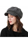 Superora Béret Bonnet Retro Plaid Automne Hiver pour Femme