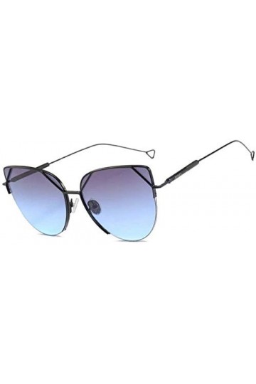 NIUASH Lunettes de Soleil polarisées Cat Eye Vintage Rose Or Miroir Lunettes De Soleil pour Femmes Métal Réfléchissant Lentil