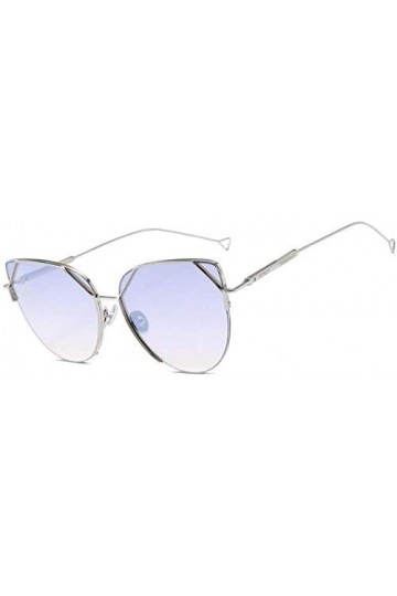 NIUASH Lunettes de Soleil polarisées Cat Eye Vintage Rose Or Miroir Lunettes De Soleil pour Femmes Métal Réfléchissant Lentil