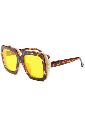 Lunettes de soleil Lunettes de soleil à double lentille femmes S lunettes de soleil surdimensionnées abat-jour carré rouge ve