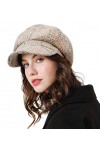 Superora Béret Bonnet Retro Plaid Automne Hiver pour Femme