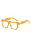 HPIRME Lunettes de soleil carrées punk femmes nuances UV400 hommes jaune rose lunettes de soleil, orange clair, taille unique