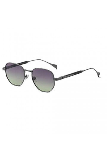 Polygon Lunettes de soleil polarisées avec monture en métal pour homme et femme Verres miroir rétro pour la conduite, la pêch