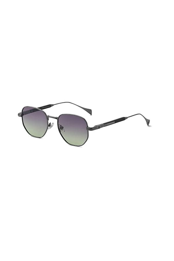 Polygon Lunettes de soleil polarisées avec monture en métal pour homme et femme Verres miroir rétro pour la conduite, la pêch