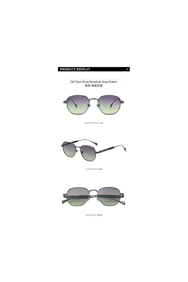 Polygon Lunettes de soleil polarisées avec monture en métal pour homme et femme Verres miroir rétro pour la conduite, la pêch