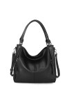FANDARE Grand Sac a Main Sacoche Femme Sacs Portés Epaule Cuir PU Étanche pour Achats Fête École Voyage Messenger Bags Gris B