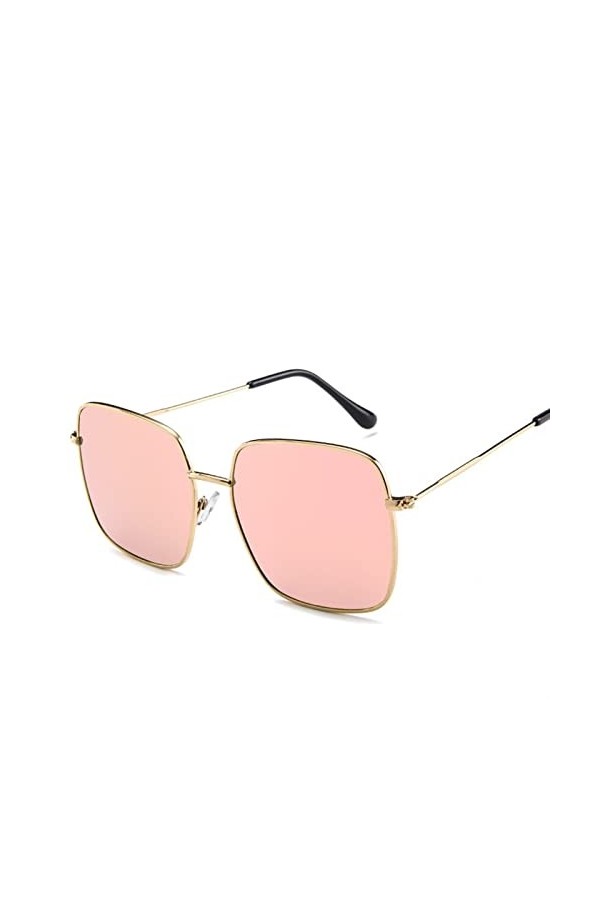 Lunettes de soleil carrées à grande monture en métal for hommes et femmes, for vacances en plein air, tendance, Shopping, spo