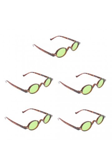 Abaodam 5 Paires Lunettes De Soleil Vintage Lunettes De Soleil Tendance Pour Femmes Trucs Pour Ados Verres Verts Décor Léopar