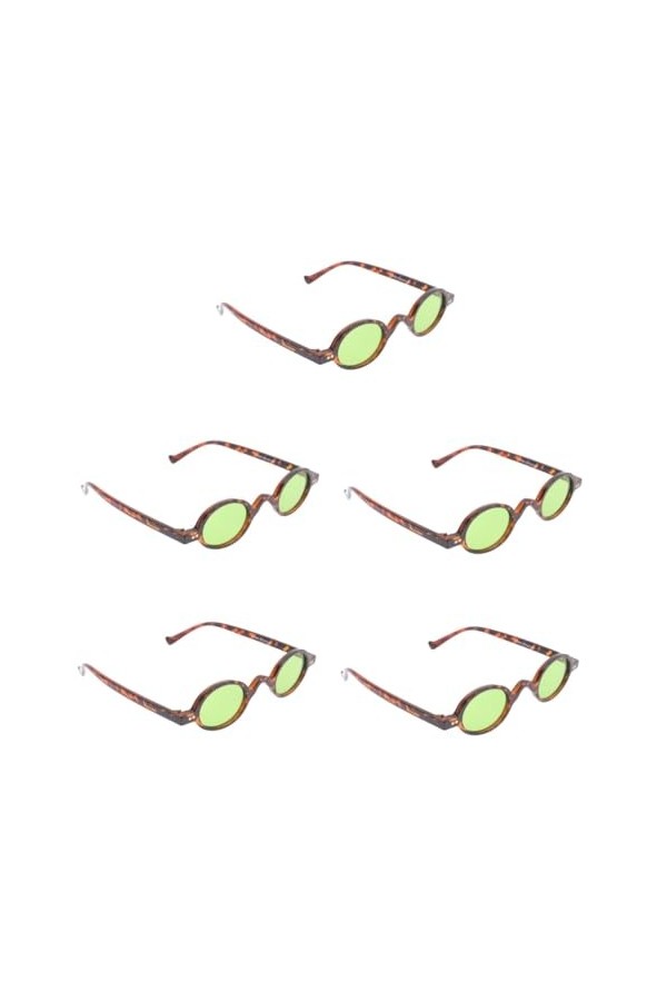 Abaodam 5 Paires Lunettes De Soleil Vintage Lunettes De Soleil Tendance Pour Femmes Trucs Pour Ados Verres Verts Décor Léopar