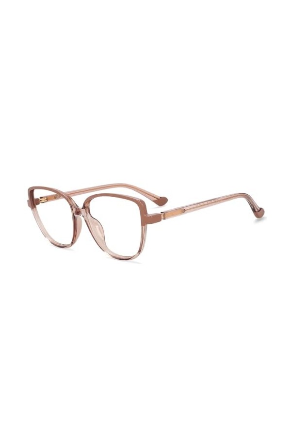 HCHES Lunettes Anti-lumière Bleue Oeil De Chat pour Femmes Monture Lunettes De Littérature Léopard Bicolores Légères,5,Taille