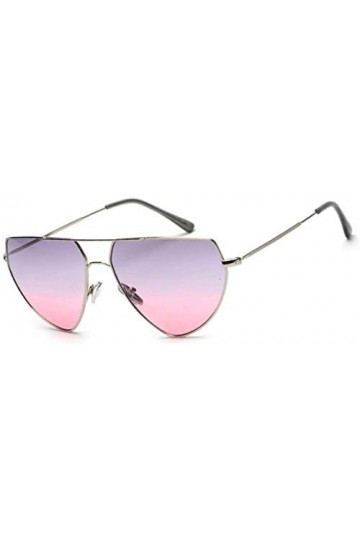 NIUASH Lunettes de Soleil polarisées Triangle Lunettes de Soleil Femmes Cadre en métal lentille dégradée Lunettes de Soleil F