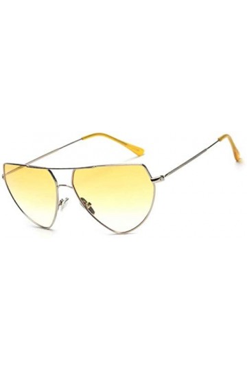 NIUASH Lunettes de Soleil polarisées Triangle Lunettes de Soleil Femmes Cadre en métal lentille dégradée Lunettes de Soleil F