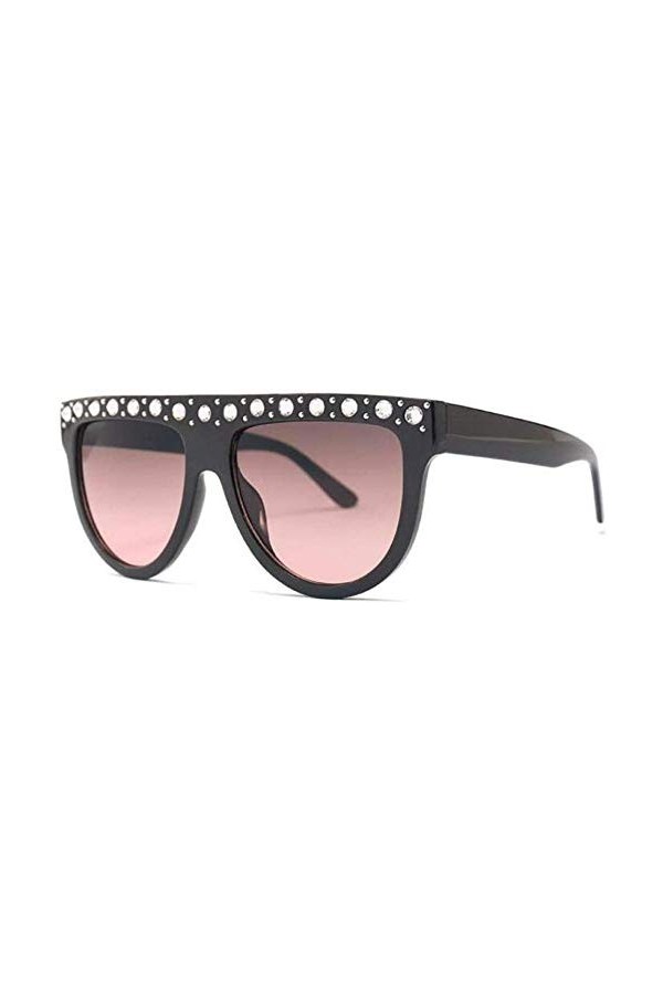NIUASH Lunettes de Soleil polarisées Mode Classique Lunettes de Soleil surdimensionnées Femmes Style Cristal décoration Lunet