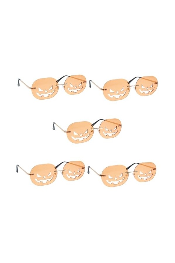USHOBE 5 Paires De Lunettes De Citrouille Sans Monture Lunettes De Soleil Citrouille Lunettes De Soleil Teintées Sans Cadre A