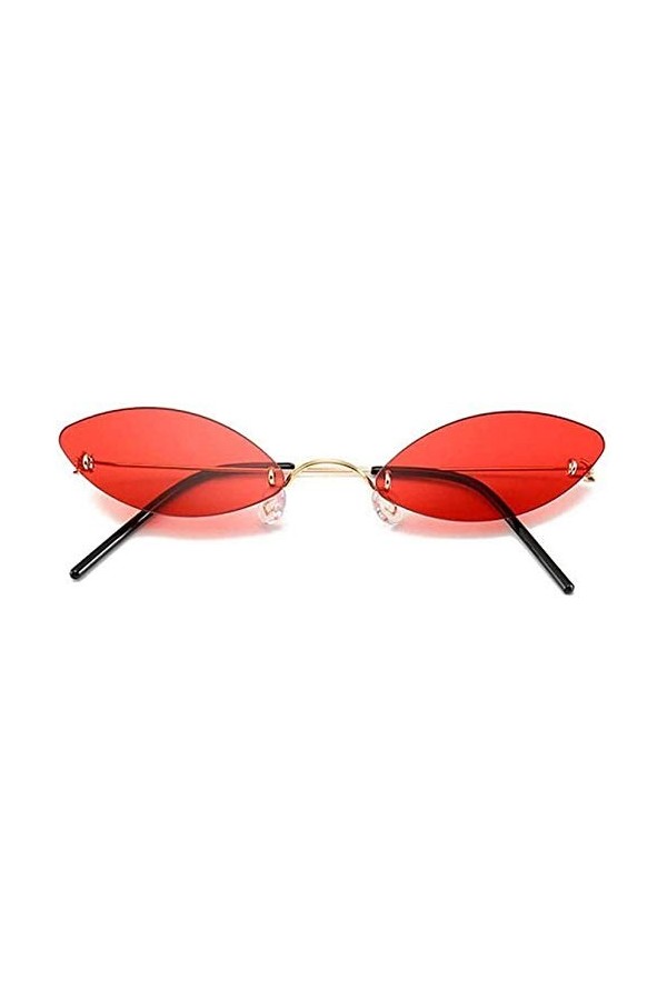 NIUASH Lunettes de Soleil polarisées Petites Lunettes de Soleil Oeil de Chat Femme Lunettes de Soleil sans Monture en métal F