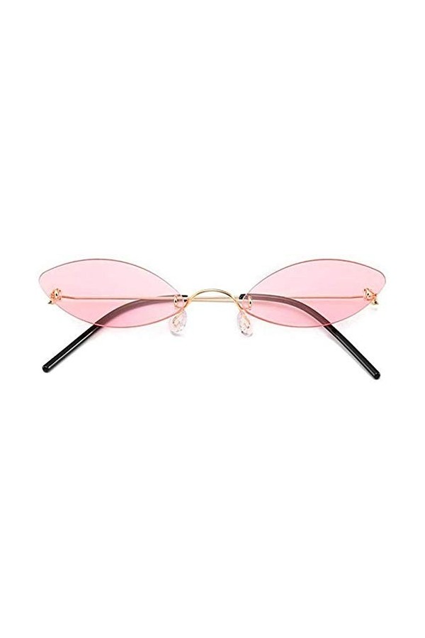NIUASH Lunettes de Soleil polarisées Petites Lunettes de Soleil œil de Chat Femme Lunettes de Soleil sans Monture en métal Fe