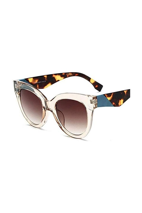 NIUASH Lunettes de Soleil polarisées Lunettes de Soleil œil de Chat Femmes Vintage Femmes léopard Lunettes de Soleil Rondes F