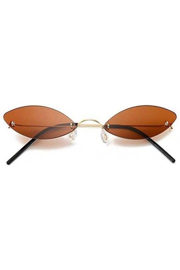 ZYIZEE Lunettes de Soleil Petites Lunettes de Soleil œil de Chat Femme Lunettes de Soleil sans Monture en métal Femmes Bonbon