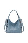 FANDARE Grand Sac a Main Sacoche Femme Sacs Portés Epaule Cuir PU Étanche pour Achats Fête École Voyage Messenger Bags Gris B
