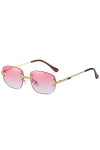 MUTYNE Lunettes de Soleil sans Monture pour Femmes Mode Luxe Carré Lunettes de Soleil Steampunk Dames UV400 Nuances Hommes, V