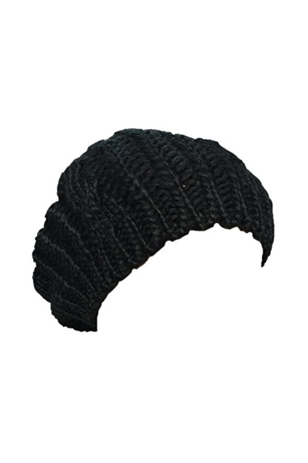 Boolavard TM Nouveaux arrivants Dame Hiver chaud bonnet Crochet Slouch Beret Baggy Beanie Hat, Black