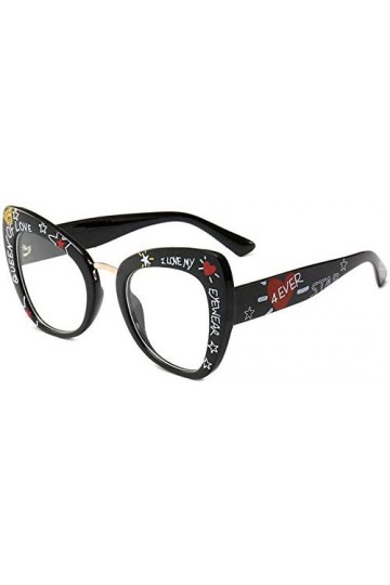 NIUASH Lunettes de Soleil polarisées Lunettes de Soleil Lettre Oeil de Chat Femmes Mode Graffiti Lunettes de Soleil carrées p