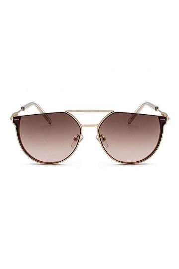 Raxinbang Lunettes de Soleil Nouvelle Personnalité Lunettes De Soleil Demi-Cercle Femmes Mode Métal Rétro Lunettes Hommes Bru