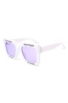Raxinbang Lunettes de Soleil Lunettes De Soleil Carrées en Plastique Blanc for Femmes avec Lettre Personnalisée Lunettes De P