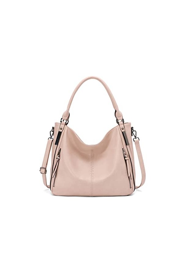 FANDARE Grand Sac a Main Sacoche Femme Sacs Portés Epaule Cuir PU Étanche pour Achats Fête École Voyage Messenger Bags Gris B