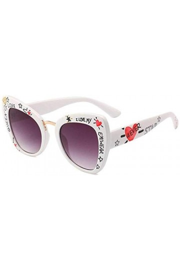 ZYIZEE Lunettes de Soleil Lunettes de Soleil Lettre Oeil de Chat Femmes Mode Graffiti Lunettes de Soleil carrées pour Femme L