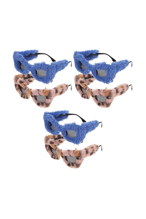 GALPADA 6 Pièces Lunettes En Peluche Lunettes De Soleil Floues En Peluche Pour Femmes Saint Valentin Lunettes Des Années 70 O