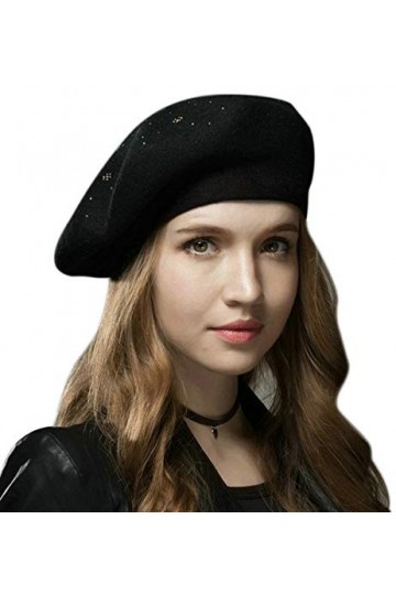Superora Béret Bonnet Laine Elégant Automne Hiver pour Femme,taille unique,Noir
