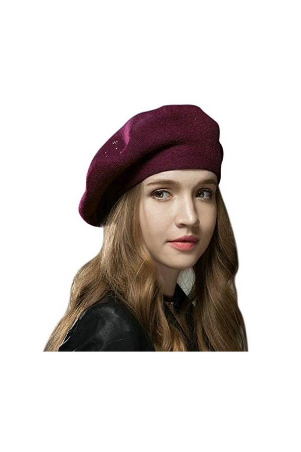 Superora Béret Bonnet Laine Elégant Automne Hiver pour Femme,taille unique,Noir