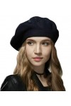 Superora Béret Bonnet Laine Elégant Automne Hiver pour Femme,taille unique,Noir