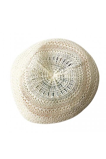 SOIMISS Creux en Paille Béret Basque Chapeau Été Tissé Français Chapeau Basque Art Chapeau Voyage Plage Chapeau - Beige - Med