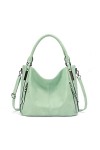 FANDARE Grand Sac a Main Sacoche Femme Sacs Portés Epaule Cuir PU Étanche pour Achats Fête École Voyage Messenger Bags Gris B
