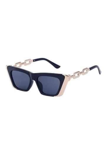 HPIRME Lunettes de Soleil Vintage Femmes Dames Chaîne UV400 Miroir Lunettes Nuances Steampunk Lunettes de Soleil, C1, Taille 