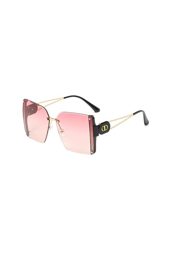 YuanSpring Lunettes Lunettes de soleil à protection solaire Lunettes de soleil carrées à bords coupés A 