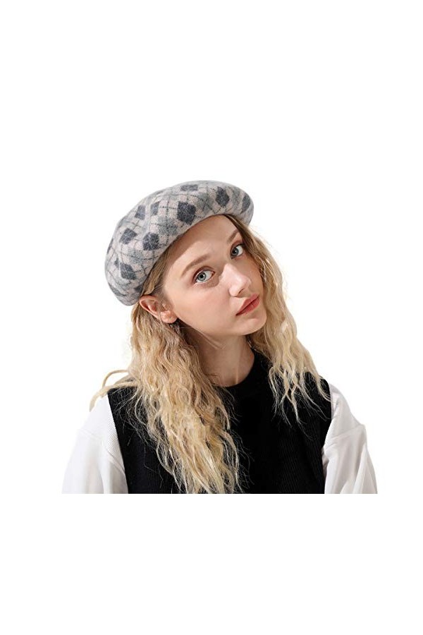 DEBAIJIA Dame Chapeau Béret Hiver Chaud Femme Bouchon Laine Octogonal Casquette Filles Artiste Classique Français Automne Bo