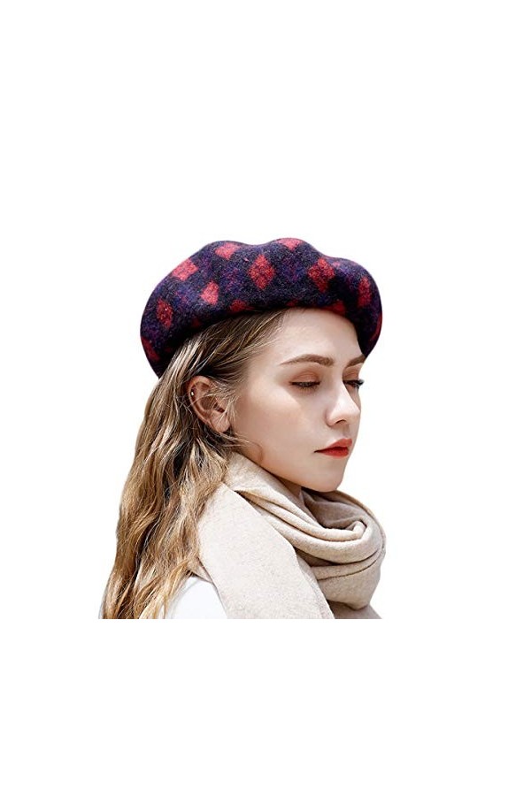 DEBAIJIA Dame Chapeau Béret Hiver Chaud Femme Bouchon Laine Octogonal Casquette Filles Artiste Classique Français Automne Bo