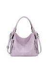 FANDARE Grand Sac a Main Sacoche Femme Sacs Portés Epaule Cuir PU Étanche pour Achats Fête École Voyage Messenger Bags Gris B