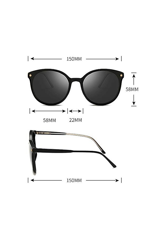 TYJA Lunettes De Soleil Polarisées, Lunettes De Soleil De Conduite À Monture Large pour Femmes, Lunettes De Soleil De Plein A