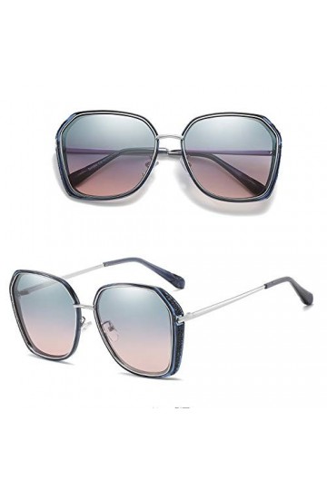 TYJA Lunettes De Soleil, Lunettes De Soleil Polarisées À Monture Large en Métal pour Femmes, Lunettes De Soleil De Conduite À