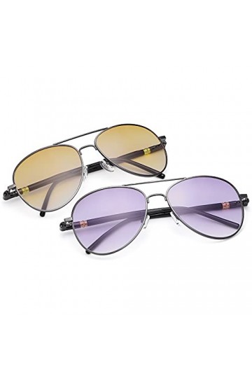 Lot de 2 paires de lunettes de lecture invisibles bifocales aviateur à charnière à ressort Protection UV Lunettes anti-lumièr